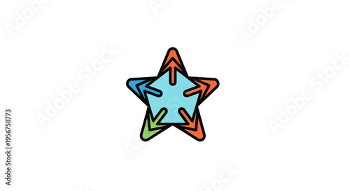 Multidirectional Arrows Forming Star Indicating Flexible Navigation Options