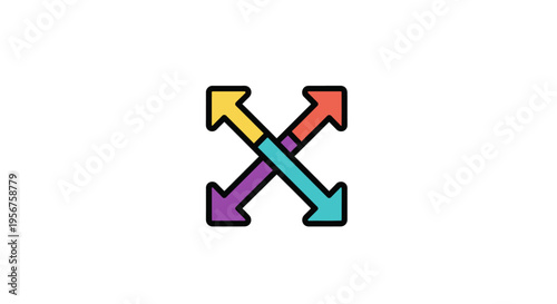 Crossing Directional Arrows Showing Multiple Path Choices And Navigation Options