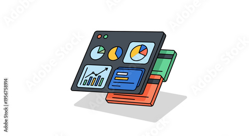 Modern Tablet Interface Displaying Analytical Reports And Visual Data Charts