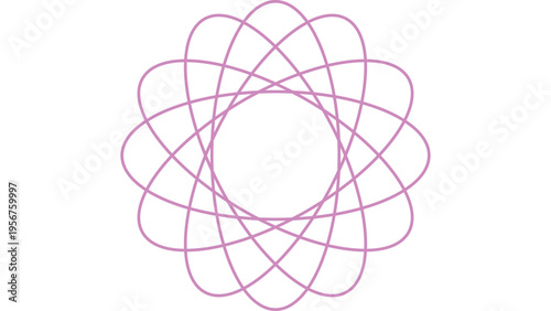 Abstract purple geometric overlapping ellipses vector illustration for modern design projects