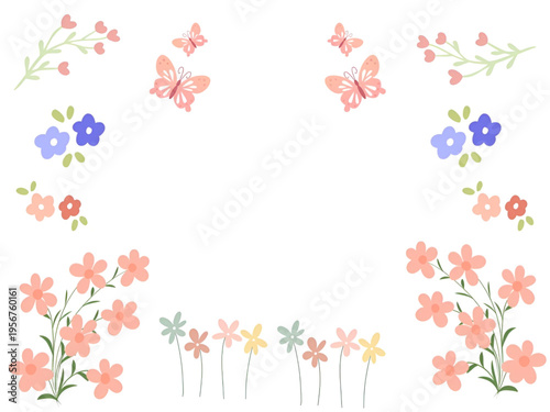 ふんわりパステルな春のフラワーフレーム