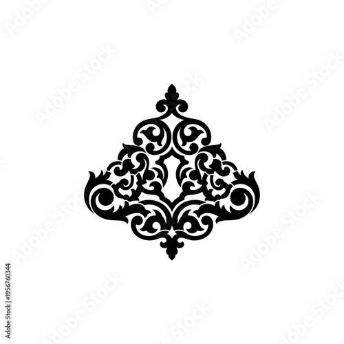 Ornate Black Decorative Element Design.