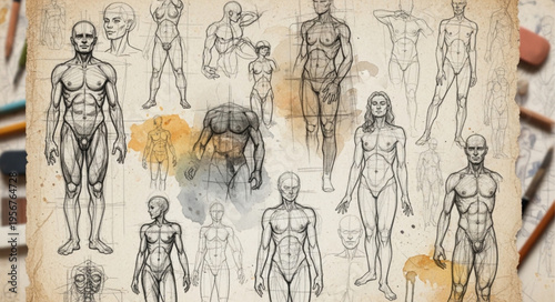 Human Body Anatomy Sketch.