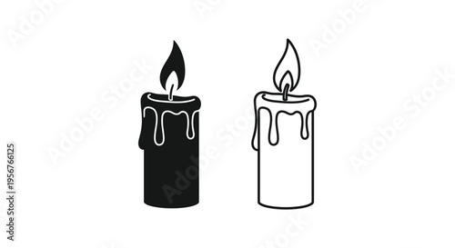 Set of 2 candle icons vector