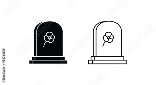 Set of 2 tombstone icons vector