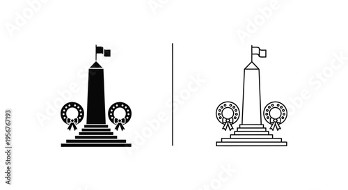 Set of 2 monument icons vector