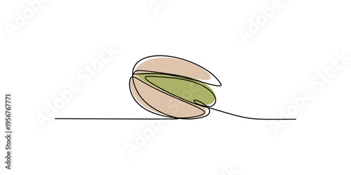 Continuous line drawing of a coffee bean on white background illustration minimalist simple one art