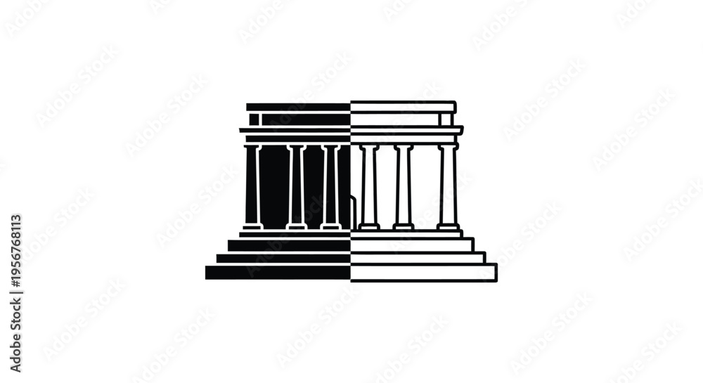 Fototapeta premium Vector ancient Greek temple icon