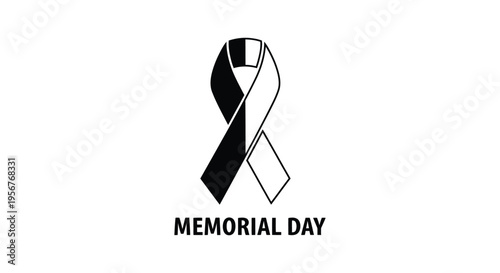 Memorial Day awareness ribbon vector