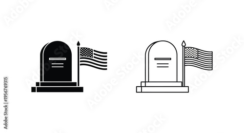 Set of 2 tombstone icons vector