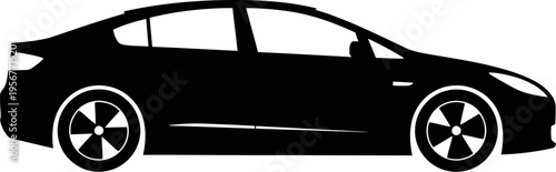 Aerodynamic electric sedan figure for sustainable transport