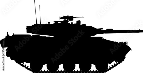 Armored combat tank silhouette for military and defense themes