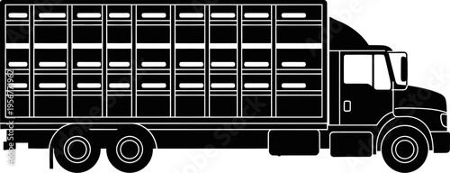 Agricultural livestock truck silhouette for farm animal transport
