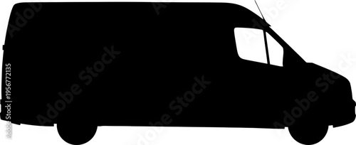 Commercial cargo van driving for logistics delivery