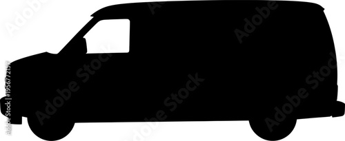 Commercial delivery van silhouette used for logistics and shipping