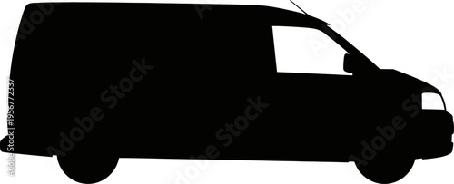 Delivery cargo van transport silhouette