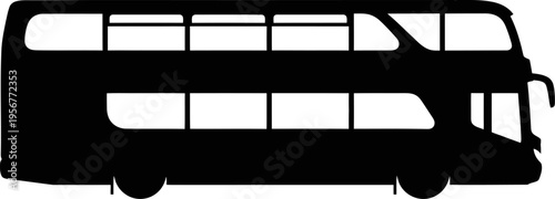 Double decker bus silhouette for public transportation