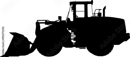 Front end wheel loader silhouette for construction