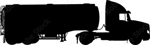 Fuel tanker semi truck logistics transport silhouette