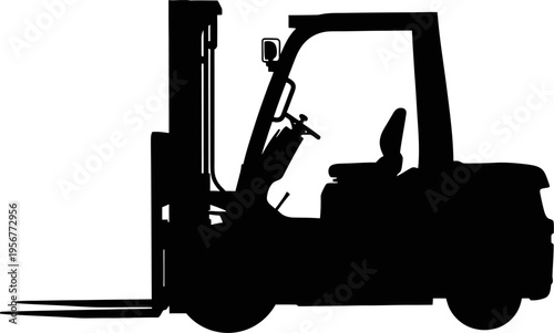Industrial forklift silhouette for warehouse material handling