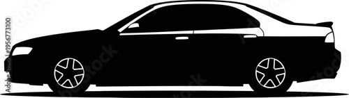 Law enforcement patrol car silhouette for emergency service concepts