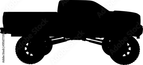 Lifted off-road pickup truck silhouette