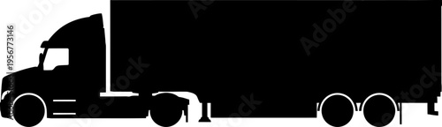 Long haul semi trailer truck moving freight across country