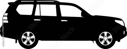 Modern crossover suv vehicle silhouette