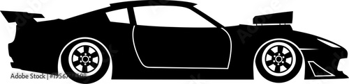 Modified drift race car silhouette with aero kit