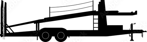 Multi car carrier trailer outline for vehicle logistics