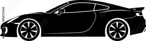 Performance sports coupe silhouette for luxury automotive design