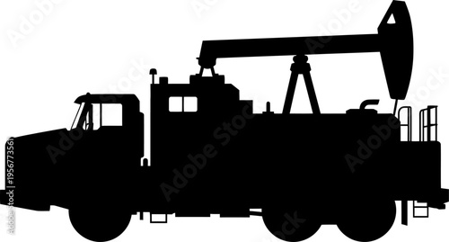 Oil well service truck silhouette