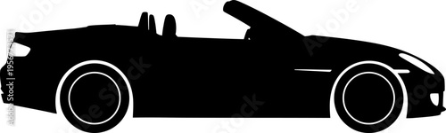 Open top convertible sports car silhouette side profile