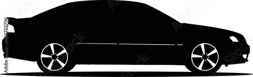 Sleek contemporary sedan car profile