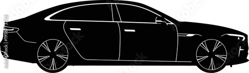 Sleek luxury sedan car figure showing modern design