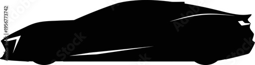 Sleek sports car silhouette side profile view