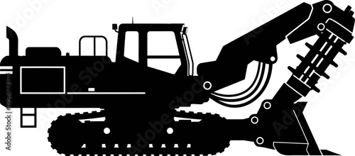 Specialized mining crawler machine silhouette