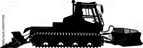 Specialized snow groomer machine for ski resort trail maintenance