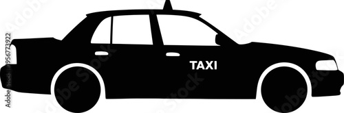 Urban taxi cab transportation silhouette