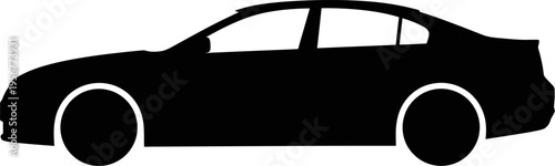 Urban passenger car silhouette outline