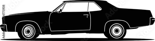 Vintage muscle car automotive shadow