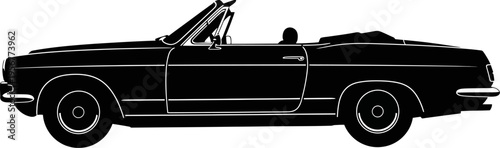 Vintage roadster convertible silhouette for classic style