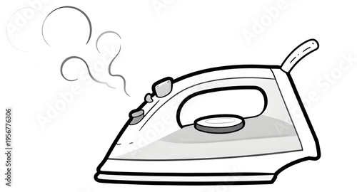 iron, electric, appliance, household, home, tool, equipment, laundry, clothes, clothing, fabric, textile, ironing, press, steam, heat, hot, clean, cleaning, domestic, housework, chores, utility, devic