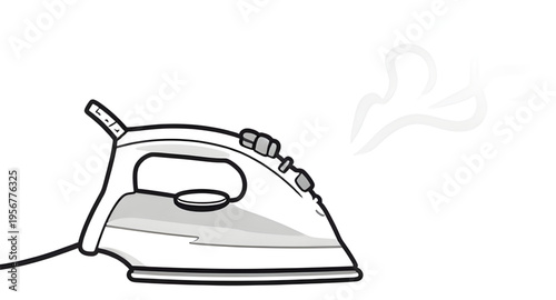 iron, electric, appliance, household, home, tool, equipment, laundry, clothes, clothing, fabric, textile, ironing, press, steam, heat, hot, clean, cleaning, domestic, housework, chores, utility, devic