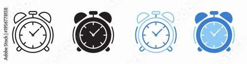 Alarm Clock Vector Illustration In Multistyle