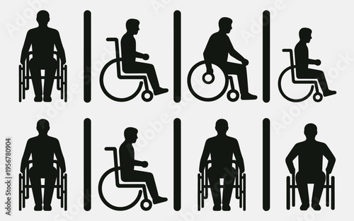 Silhouette icons of people with disabilities.