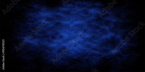 A dark blue abstract space background features a textured night sky filled with stars and motion among a stormy cloudscape of smoke and light