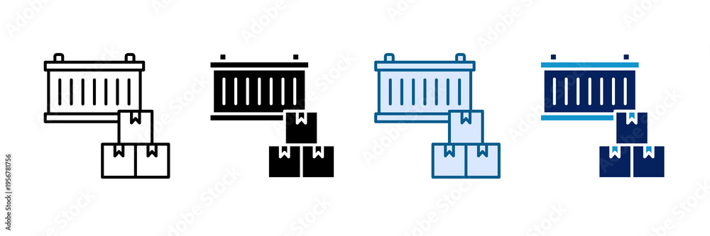 Obraz premium Shipping Container Icon Set Multiple Style Collection