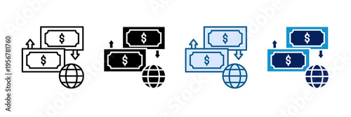 Global Payment Icon Set Multiple Style Collection