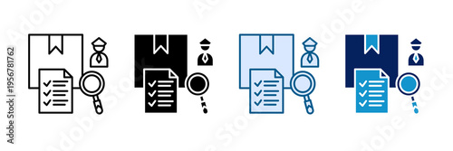 Customs Check Icon Set Multiple Style Collection